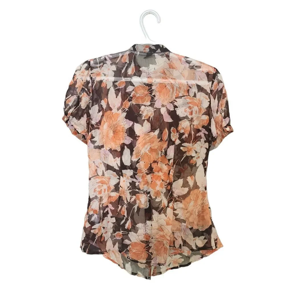 Lauren Ralph Lauren Sheer Floral Top - Picture 2 of 5